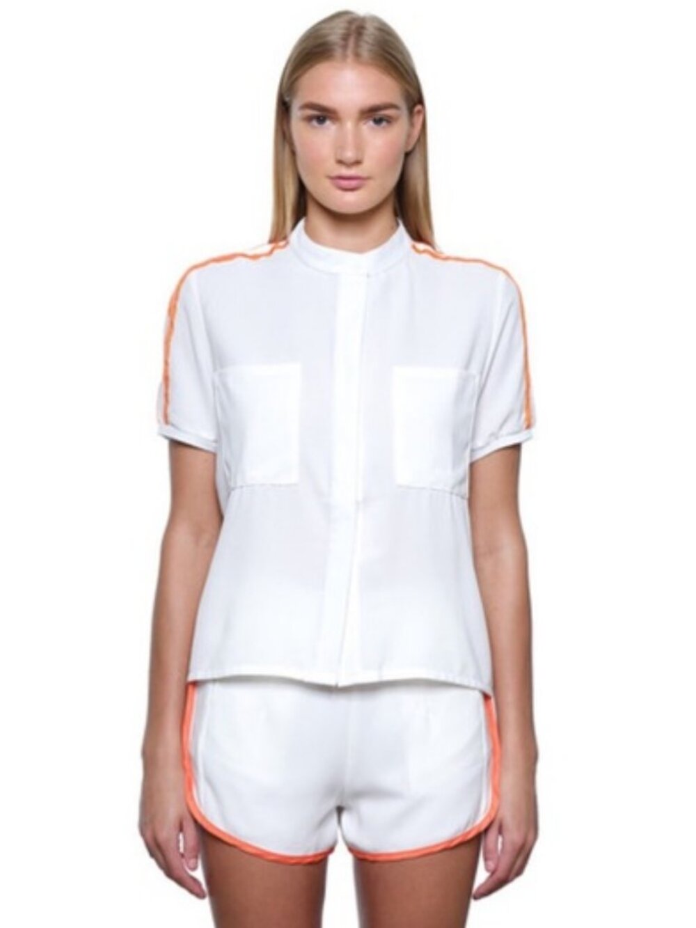 Style Mafia "Donata" White Button Down Shirt & Shorts Set Size M or L